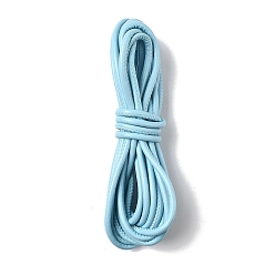 Небесно-голубой 5м шнур из искусственной кожи, круглые, для diy craft, голубой, 4 мм, около 5.47 ярдов (5 м) / пачка