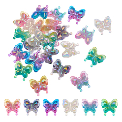 (52) Непрозрачная лаванда 24шт 6 стили УФ-покрытие непрозрачные акриловые бусины, радужный, бабочка, градиент цвета, разноцветные, 29.5~30x29~29.5x10~10.5 мм, отверстие : 2 мм, 4 шт / стиль