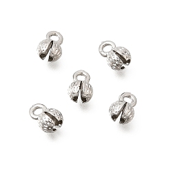 Платина Латунной шариковой советы, Калотте заканчивается, крышка узла, стойки покрытие, долговечный, без свинца и без кадмия, платина, 6.5x4 мм, отверстие : 1.4 мм, внутренний диаметр: 2.5 мм