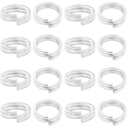 Посеребрённый 120шт. латунные разрезные кольца, без свинца и без кадмия, кольца с двойной петлей, 925 серебро покрытием, 21 датчик, 6x2 мм, внутренний диаметр: 4.5 мм