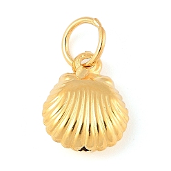 Золотой Подвески из чистого серебра в форме полых ракушек с соединительными кольцами, золотые, 13.5x8x3.5 мм, отверстие : 3.5 мм