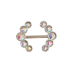 Золотой 304 Кольца для сосков из нержавеющей стали с микро-паве из кубического циркония, с латунным, пирсинг соска штифт, золотые, 16 мм, штифты : 1.6 мм