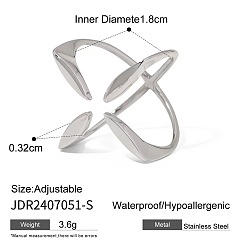 Платина Браслет из сплава с открытыми кольцами, платина, 18 мм