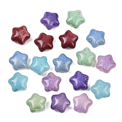 (52) Непрозрачная лаванда Бусины лэмпворк , звезда, разноцветные, 15~15.5x16x8.5 мм, отверстие : 1~1.2 мм