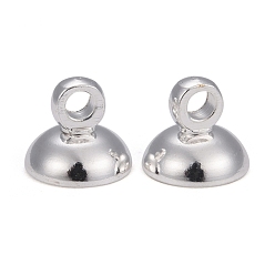 925 Sterling Silver Plated Rack Plating Brass Bead Cap Pendant Bails, for Globe Glass Bubble Cover Pendants, Long-Lasting Plated, 925 Sterling Silver Plated, 5x6mm, Hole: 1.5mm