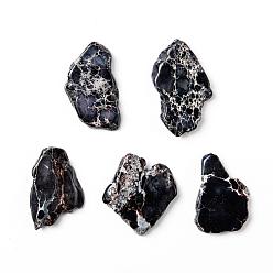 Черный Натуральный регалит / имперская яшма / морские отложения яшмовые подвески, самородки, окрашенные, чёрные, 34~52x20~33x5~5.5 мм, отверстие : 1.2 мм