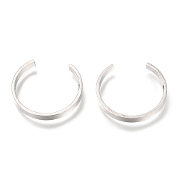 Platinum Brass Hoop Earring Findings, Platinum, 20x18.5x2.5mm, Hole: 1.2mm