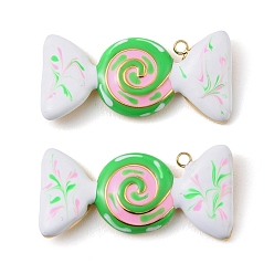 Зеленый 304 подвески из нержавеющей стали, конфеты прелести, с эмалью, зелёные, 15x29.5~30x3~3.5 мм, отверстие : 1.5~1.5 мм