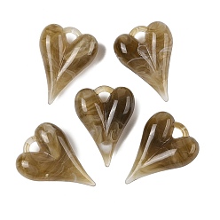 Верблюжий Акриловые подвески, сердце, верблюжие, 27x20.5x8.5 мм, отверстие : 3x3 мм