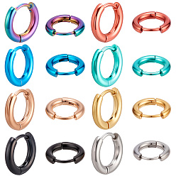 (52) Непрозрачная лаванда 16 шт. 8 цвета 304 серьги-кольца из нержавеющей стали для женщин и мужчин, разноцветные, 11.5x13x2.5 мм, 2 шт / цвет