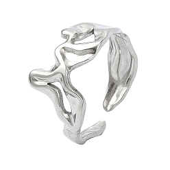 Нержавеющая Сталь Цвет 304 из нержавеющей стали Манжета кольца для женщин, цвет нержавеющей стали, регулируемый, 11 мм