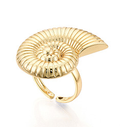 Настоящее золото 18K Латунные регулируемые открытые манжеты для женщин, без кадмия и без свинца, раковина, реальный 18 k позолоченный, регулируемый, 27.5x24 мм