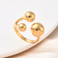 Настоящее золото 18K 304 из нержавеющей стали манжеты кольца, ионное покрытие (ip), ручная полировка, реальный 18 k позолоченный, 2.5 мм, внутренний диаметр: 17 мм