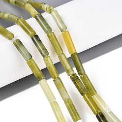 Сюянь Нефрит Природного нефрита Xiuyan бисер нитей, колонка, 5~13x4 мм, отверстие : 1 мм, около 29~30 шт / нитка, 14.96~15.16'' (38~38.5 см)