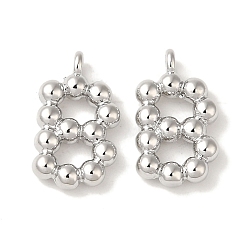 Платина Латунные подвески, без кадмия, без никеля и без свинца, письмо амулеты, платина, 13x7.5x2 мм, отверстие : 1 мм