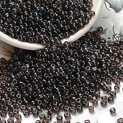 Темно-Серый Fgb 8/0 круглый стеклянный бисер класса А, прозрачные цвета lustered, темно-серый, 8/0, 3x2 мм, отверстие : 1 мм, Около 10000 шт / фунт