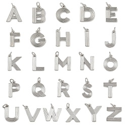 Платина Латунные подвески, с целью перехода в кольце, письмо амулеты, стойки покрытие, долговечный, без кадмия и без свинца, платина, 13.5~15.5x3.5~18.5x1.5 мм, отверстие : 3.5 мм