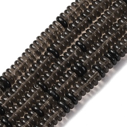 Ice Obsidian Натуральные ледяные обсидиановые бусинки, рондель, 6x2 мм, отверстие : 0.8 мм, около 166~168 шт / нитка, 15.16~15.35 дюйм (38.5~39 см)