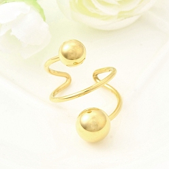 Настоящее золото 18K 304 из нержавеющей стали манжеты кольца, ионное покрытие (ip), ручная полировка, реальный 18 k позолоченный, 29.5 мм