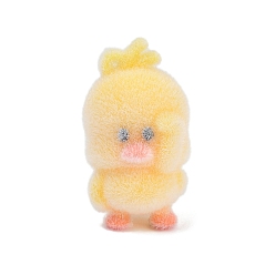 Желтый Кулоны из флокированной смолы, утка, желтые, 41x22.5x22 мм, отверстие : 3 мм