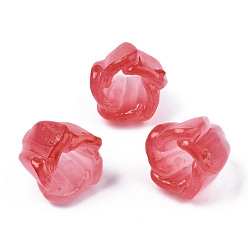 Purpur Transparente Acryl Perlen, Blume, Purpur, 13.5x14x13.5 mm, Bohrung: 1.4 mm
