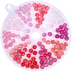 (52) Непрозрачная лаванда 125шт. 5 цветные смоляные УФ-реактивные шарики, бусины, меняющие цвет, круглые, с блеском порошок, разноцветные, 8x7.5~8 мм, отверстие : 1.6 мм, 25 шт / цвет