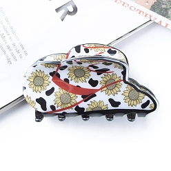 Светло-хаки Шляпа с подсолнухом, пластиковые заколки для волос из ПВХ, аксессуары для волос для женщин и девочек, светлый хаки, 41x82x39 мм