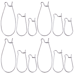 Нержавеющая Сталь Цвет 150шт. 3 размер 304 фурнитура для сережек-колец из нержавеющей стали, провод почки, цвет нержавеющей стали, 20~39x10.5~14 мм, 20 датчик, штифты : 0.8 мм, 50шт / размер