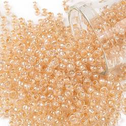 (794) Inside Color AB Crystal/Apricot Lined Тохо 8/0 круглые бусины, японский бисер, (794) внутри цвет ab кристалл / абрикосовая подкладка, 8/0, 3 мм, отверстие : 1 мм, Около 222 шт / 10 г