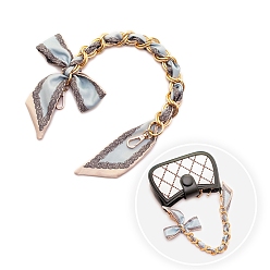 Небесно-голубой Алюминиевые цепи-удлинители для сумок, с застежками из сплава и лентой-бантом, для замены ремней для мешков, голубой, 340~400 мм