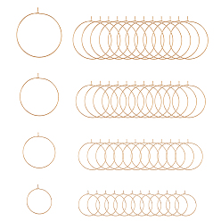 Light Gold 200шт 4 размер латунные серьги-кольца, бокал шарма кольца, золотой свет, 24 датчик, 24~44x20~40x0.5 мм, 50 шт / стиль