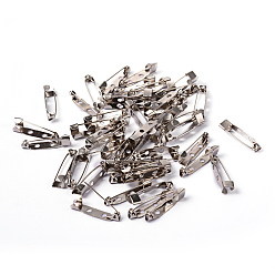 Platinum Iron Brooch Findings, Back Bar Pins, with Two Holes, Platinum, 25x5mm, Hole: 2mm, Pin: 1mm