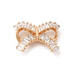 Кристалл Латунь со стеклянными подвесками k9, золотой бант прелести, кристалл, 14.5x20x5.5 мм, отверстие : 1.5 мм