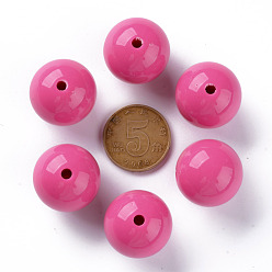 Camellia Opaque Acrylic Beads, Round, Camellia, 20x19mm, Hole: 3mm, about 111pcs/500g