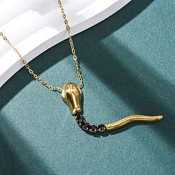 Золотой 304 ожерелья в виде змеи из нержавеющей стали со стразами и цепочкой для женщин, золотые, 15.83 дюйм (40.2 см)