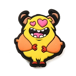 Цыпленок Фокальные бусины из пищевого силикона, цыпленок, 30x26x9 мм, отверстие : 3 мм