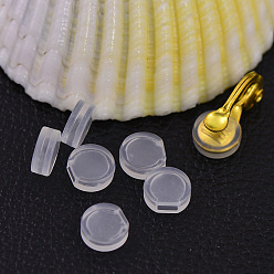 Clear Comfort Plastic Pads for Clip on Earrings, Anti-Pain, Clip on Earring Cushion, Clear, 7.5x3mm, Hole: 1.5x3.5mm
