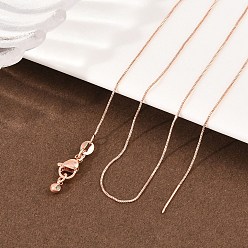 Розовое Золото 0.8мм латунная цепочка-коробка регулируемые слайдеры ожерелья, долговечный, стойки покрытие, розовое золото , 17.87 дюйм (45.4 см)