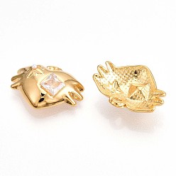 Кристалл 304 из нержавеющей стали горный хрусталь подвески, сердце, звезда, ионное покрытие (ip), реальный 18 k позолоченный, кристалл, 13x17x5 мм, отверстие : 1.4 мм