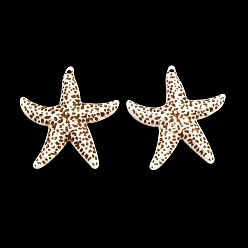 Морская звезда Подвески из непрозрачного акрила, окрашенные распылением, имитация оболочки, прелести морская звезда, 48x45x9 мм, отверстие : 1.5 мм, Около 87 шт / 500 г