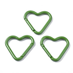 Зеленый Алюминиевые пружинные кольца ворот, сердце, зелёные, 40.2~42x43~44x4.5~6 мм
