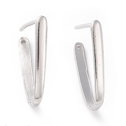 Платина Антикоррозийное покрытие родием 925 стерлинговое серебро ледорубы щипцы, платина, 18x2 мм, отверстие : 1 мм, штифты : 1 мм