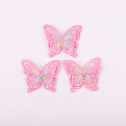 Разноцветный Компьютеризированная вышивка тканью утюжок на / шить на заплатках, аксессуары для костюма, аппликация, бабочка, красочный, 42x49 мм
