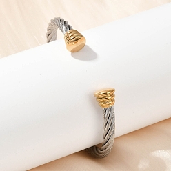 Золотой & Цвет Нержавеющей Стали 304 из нержавеющей стали манжеты браслеты, весенние браслеты, ионное покрытие (ip), золотые и нержавеющая сталь цвет, 1/2 дюйм (1.15 см), внутренний диаметр: 2-5/8 дюйм (6.8 см)