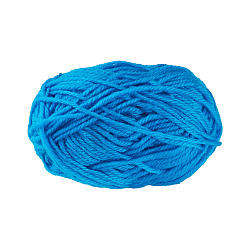 Deep Sky Blue 25G Acrylic Fiber Yarns, for Knitting & Crochet, Round, Deep Sky Blue, 2mm