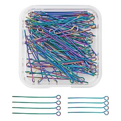 Rainbow Color 100 шт. 2 ионное покрытие (ip) 304 штифты из нержавеющей стали, Радуга цветов, 22 датчик, 30x0.6 мм, 35x0.6 мм, отверстие : 2 мм, 50 шт / стиль