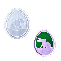 Белый Пасхальные свечи своими руками силиконовые формы, для изготовления ароматических свечей, яйцо с рисунком кролика, белые, 223x185x17 мм