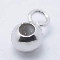 Платина Антикоррозийное покрытие родием 925 трубчатые дужки из стерлингового серебра, петля под залог, с резиновой, рондель, бейлы, платина, 7x4x3 мм, отверстие : 1.5 мм, внутренний диаметр: 1 мм