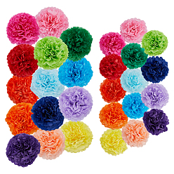 Mixed Color 28Pcs 28 Styles DIY Decorative Paper Flowers Ball for Party Wedding Home Outdoor Decoration, Mixed Color, 243~302x34~34.5x4.5~5.5mm, 1pc/color