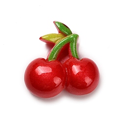 Вишня Непрозрачные кабошоны из смолы, имитация фруктов, красные, вишня, 21x20.5x8 мм